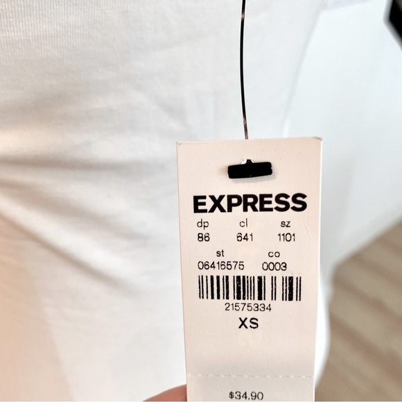 Express White Sequin Strappy V-Neck Cami - Picture 8 of 12